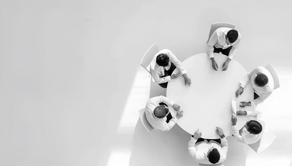 business people having a meeting at round table